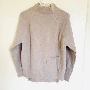 Wool Cashmere Mock Neck Low High Hem Sweater M/6